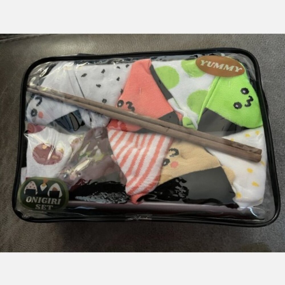 Japanese Kawaii Onigiri Sushi Chopsticks ladies 10 pairs of socks Rice Balls